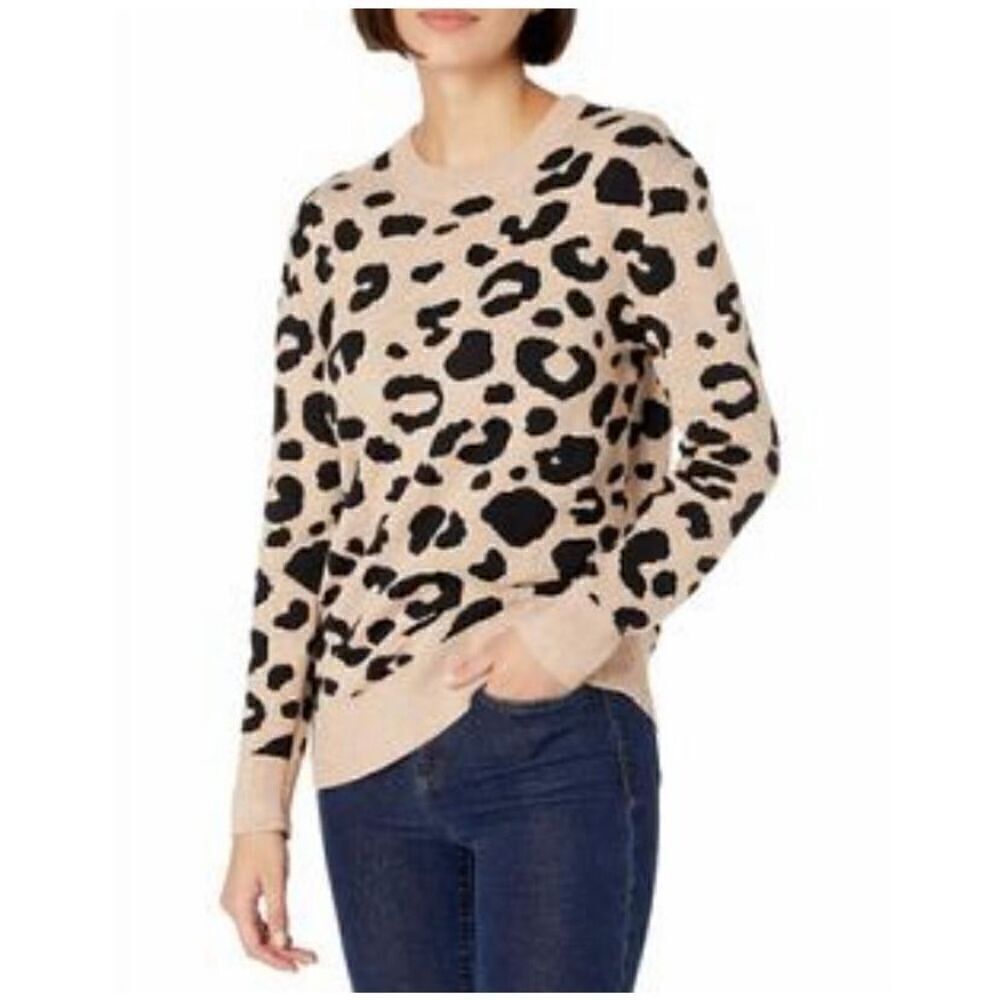 Daily Ritual Ultra Soft Jacquard Leopard Print Sweater XL